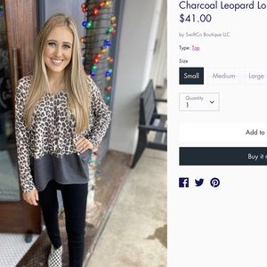 Charcoal leopard blouse